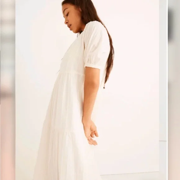 NWT Madewell Cream Dress Bubble Midi. New With Tag. Women’s Size Medium. - Picture 3 of 14